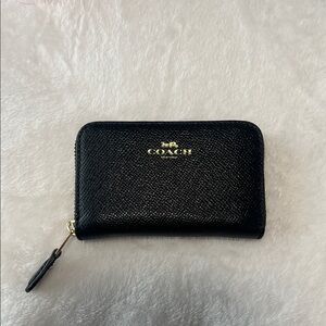 Coach Black Leather Key & Card Holder